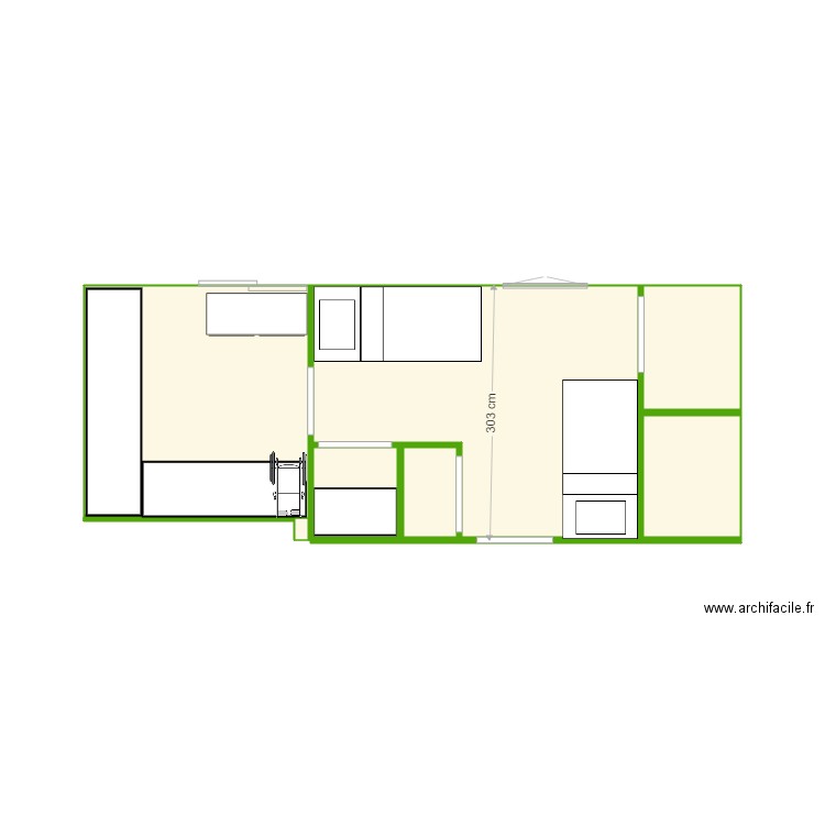 chambres jumelées quatre. Plan de 7 pièces et 22 m2