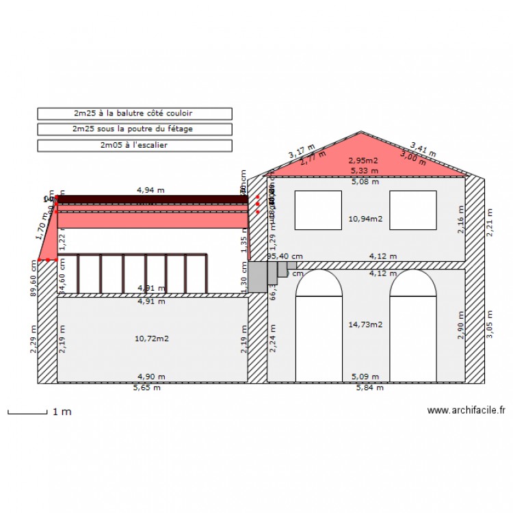 vue de devant. Plan de 0 pièce et 0 m2