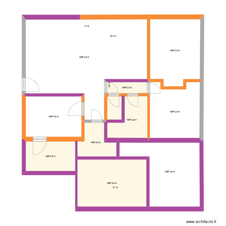 37 doublage murs2. Plan de 11 pièces et 100 m2