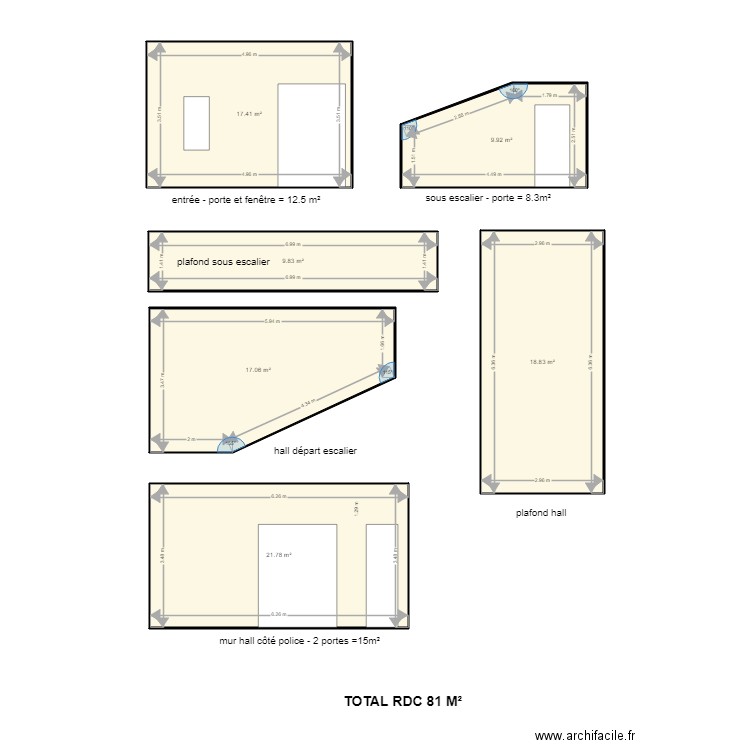 metrés mairie rdc. Plan de 0 pièce et 0 m2