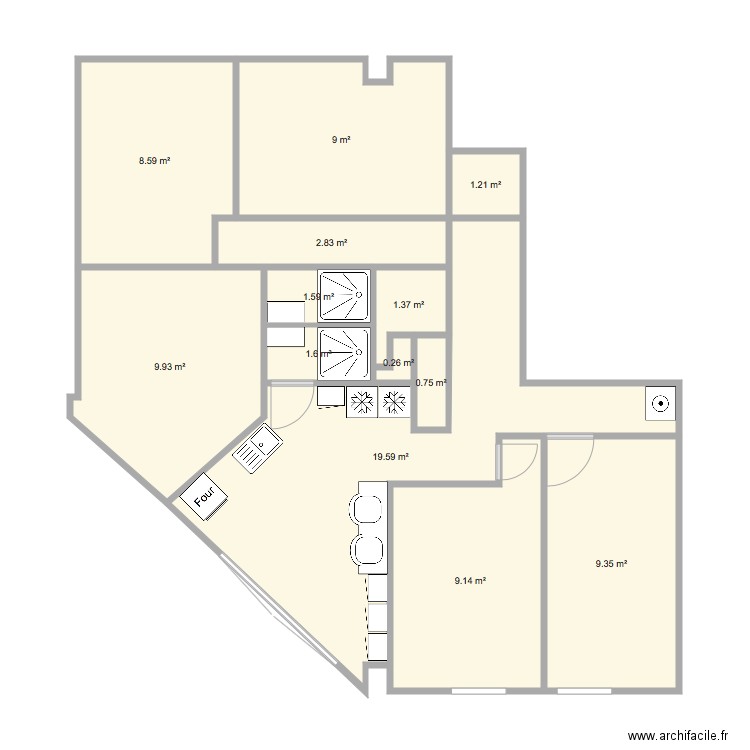 Evry 3 5Ch V1 bis. Plan de 0 pièce et 0 m2