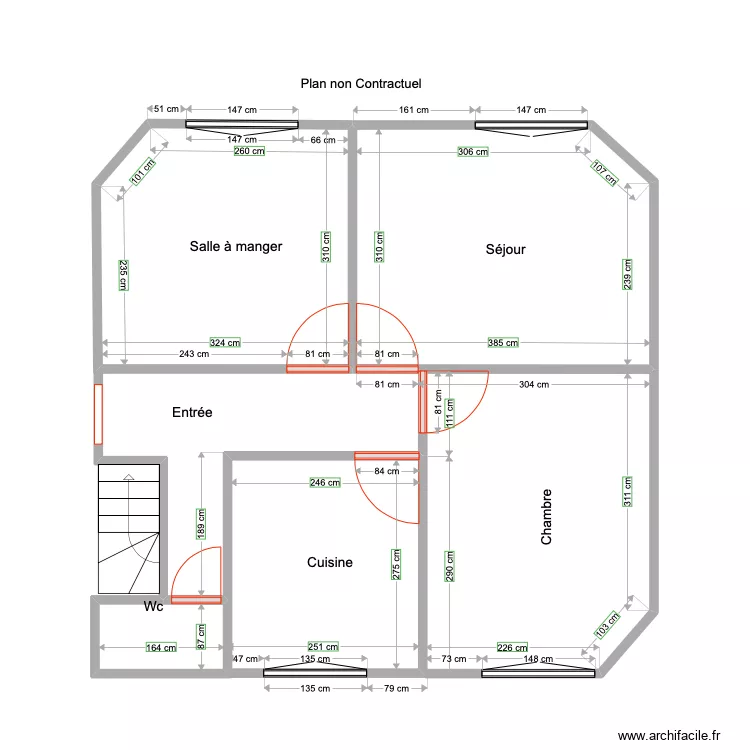 Maison SALMON RDC 2. Plan de 