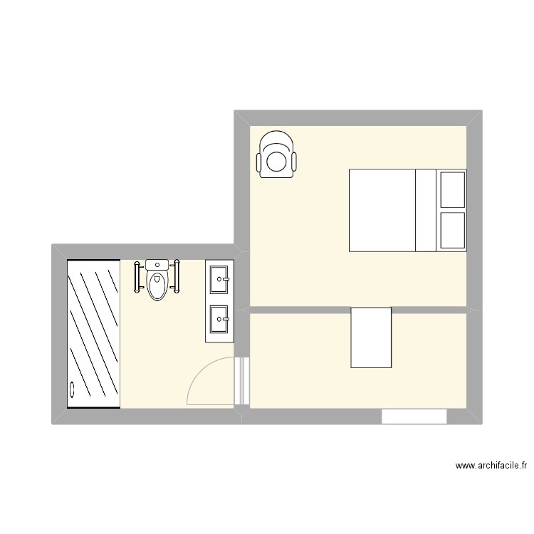 DE SWAE - Sophie. Plan de 2 pièces et 24 m2