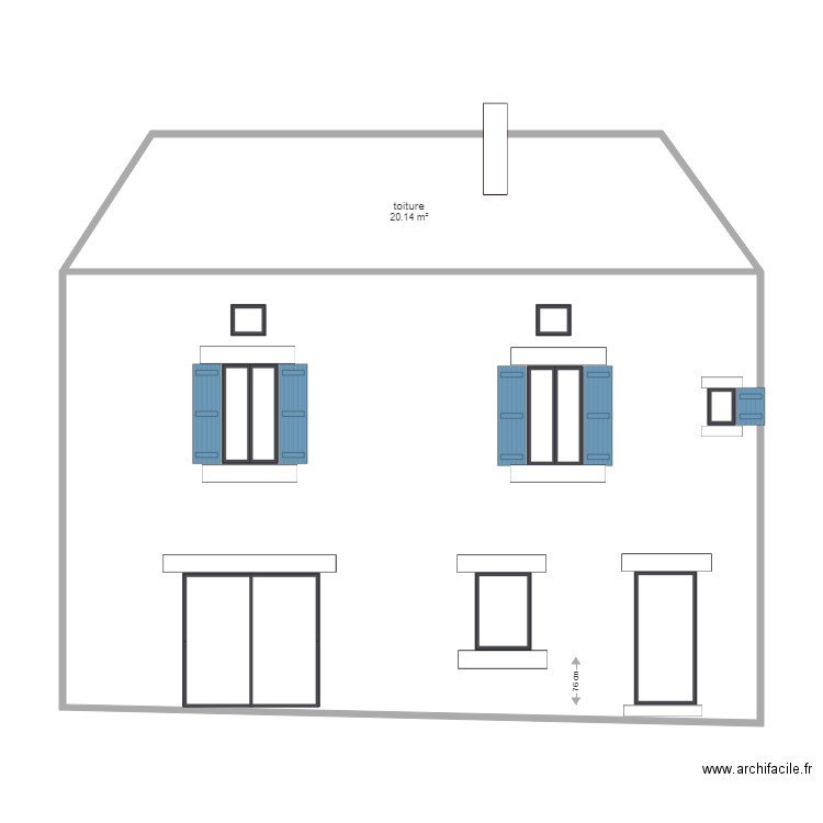 Façade sud PROJET X. Plan de 0 pièce et 0 m2