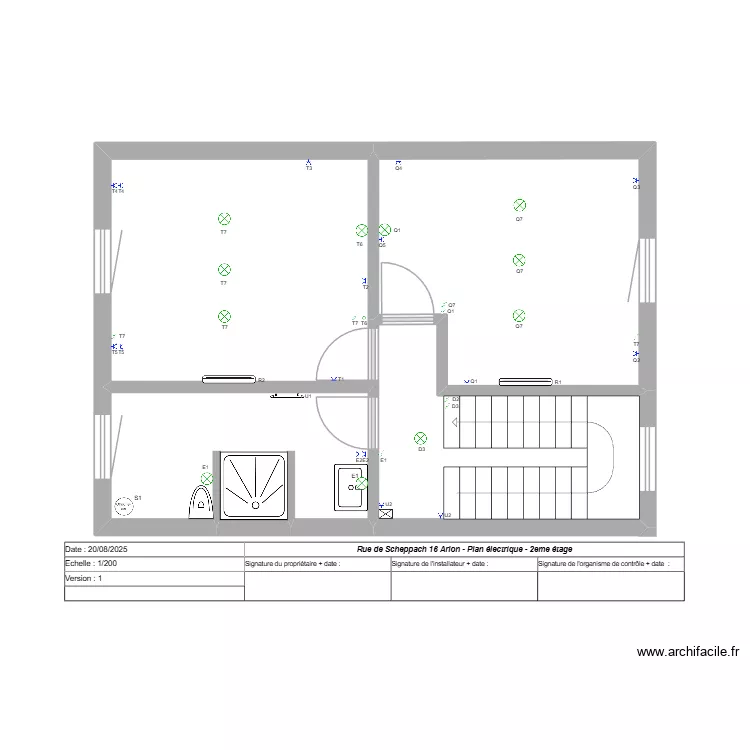 Arlon 2eme. Plan de 4 pièces et 42 m² Arlon 2eme. Plan de 4 pièces et 42 m²