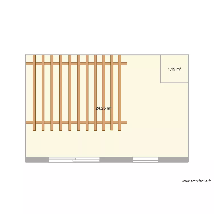 TERASSE VIERGE. Plan de 2 et 25 m² TERASSE VIERGE. Plan de 2 et 25 m²