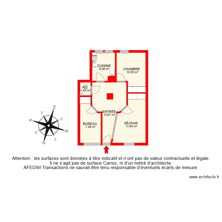 BI 31271. Plan de 9 pièces et 68 m2