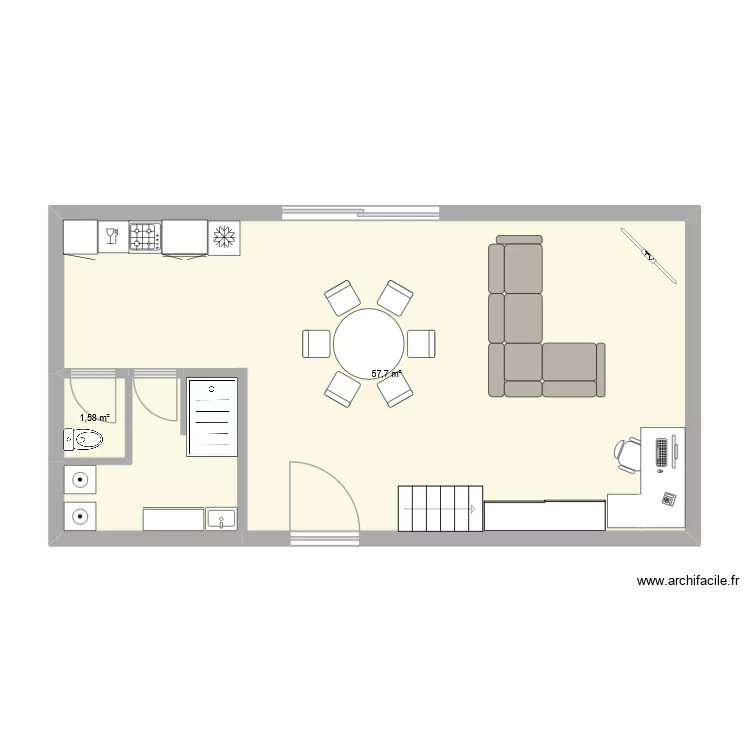 septfonds 2. Plan de 2 Pièces et 59 m²
