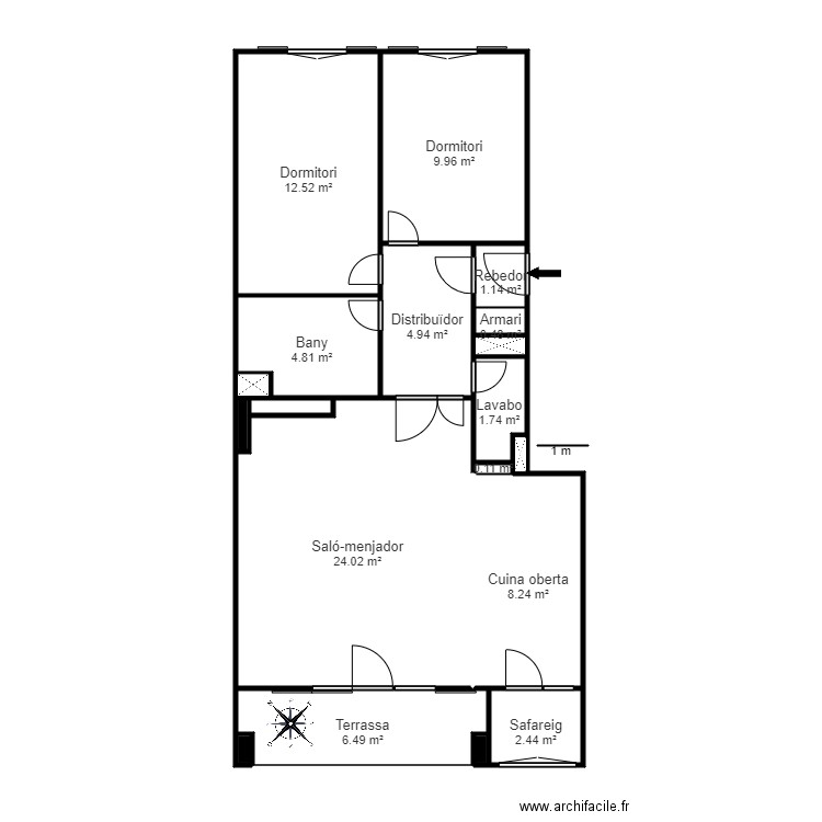 ED LA SOLANA MAS DE RIBAFETA 10 ESC A 5 2 ARINSAL renovat. Plan de 19 pièces et 78 m2