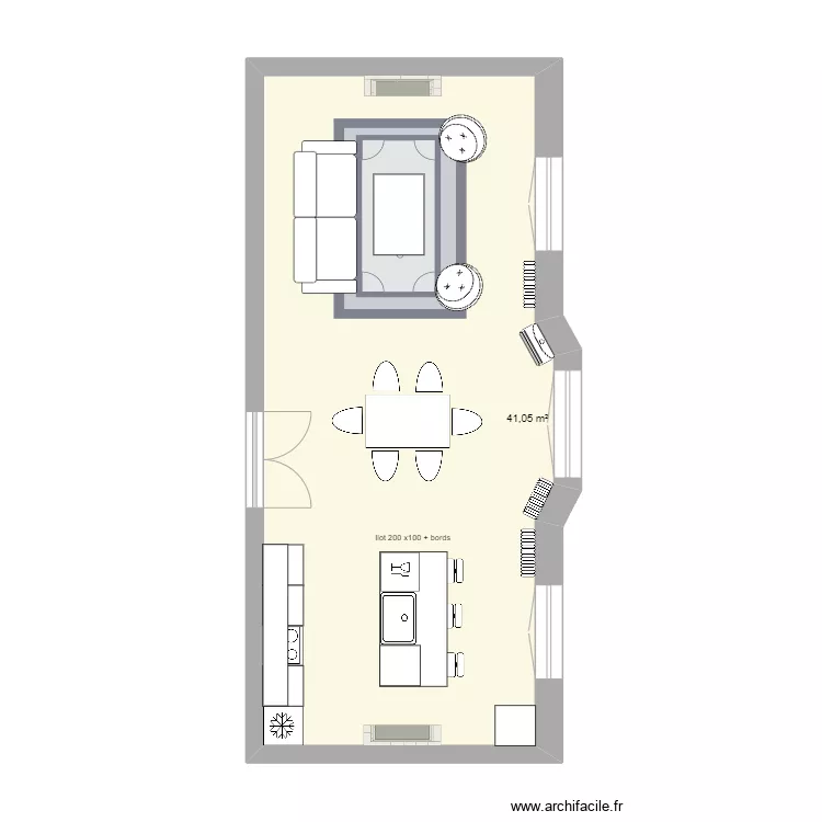 R&eacute;gis S&eacute;jour V4 CUISINE. Plan de 
