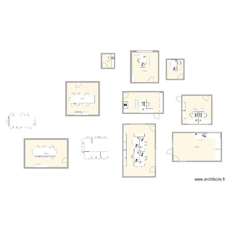 henkens. Plan de 9 pièces et 180 m2