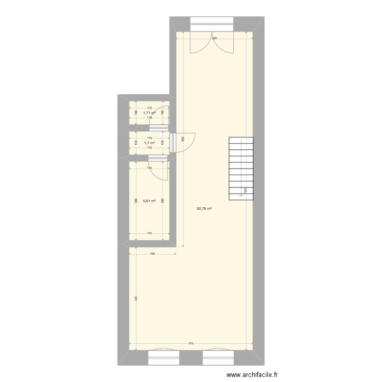 Plan Sommethonne niveau 1. Plan de 4 pièces et 60 m2