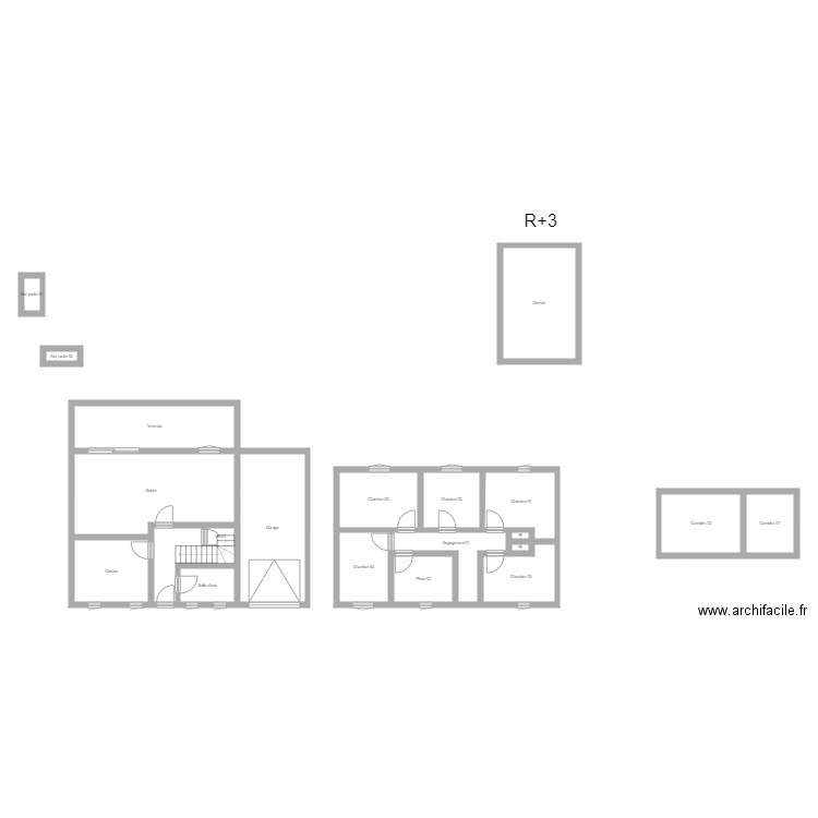 350601465. Plan de 21 pièces et 175 m2