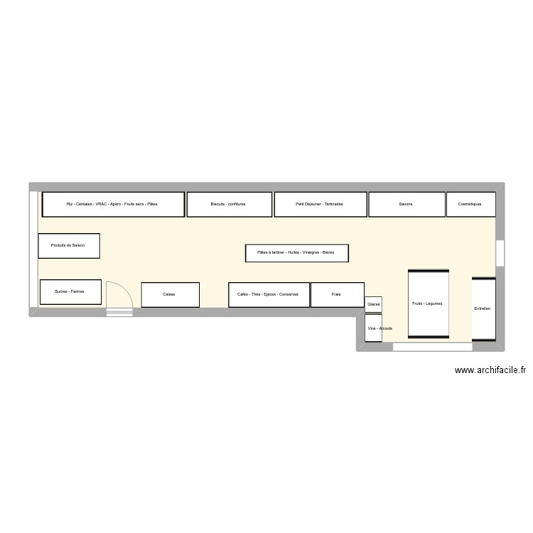 Plan Coccinelle. Plan de 1 pièce et 53 m2