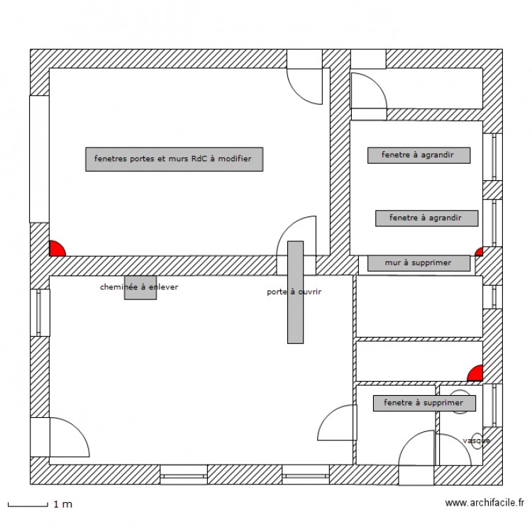 Autrans RdC fenetre a supprimer. Plan de 0 pièce et 0 m2