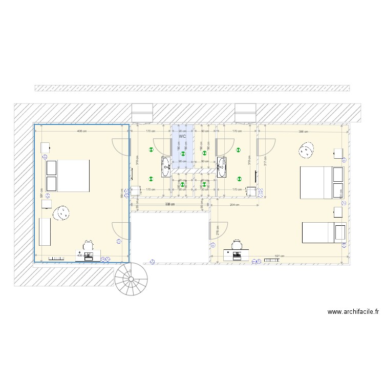 étage longère. Plan de 0 pièce et 0 m2