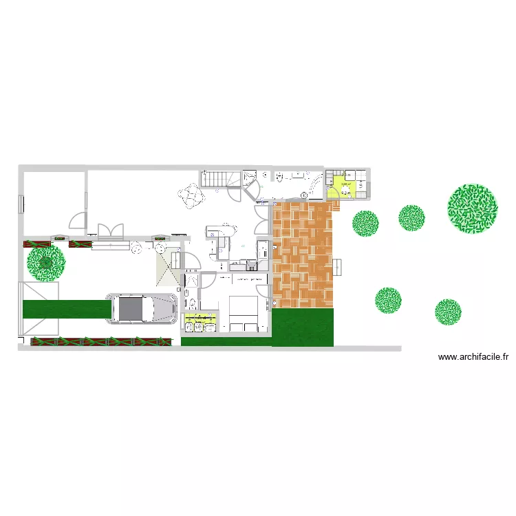Sorbiers sans meubles. Plan de 2 pièces et 6 m² Sorbiers sans meubles. Plan de 2 pièces et 6 m²