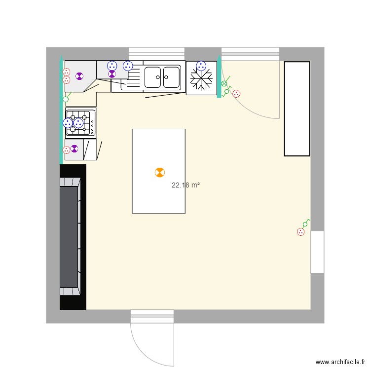 Cuisine MARTINE et PATRICE électricité. Plan de 0 pièce et 0 m2