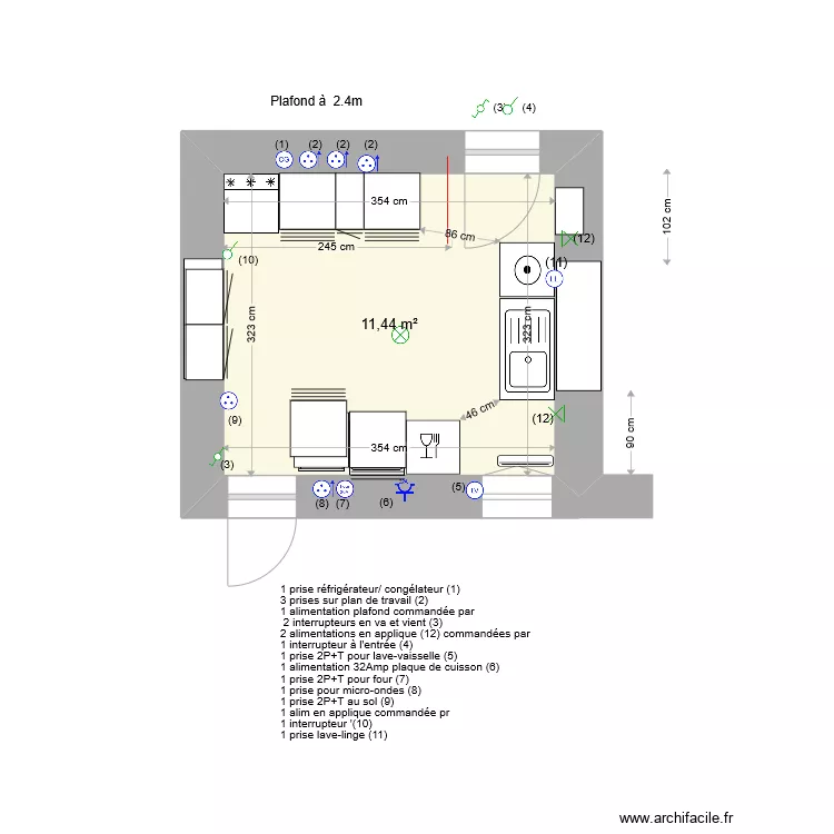 Cuisine Luçon variante 12/03. Plan de Cuisine Luçon variante 12/03. Plan de