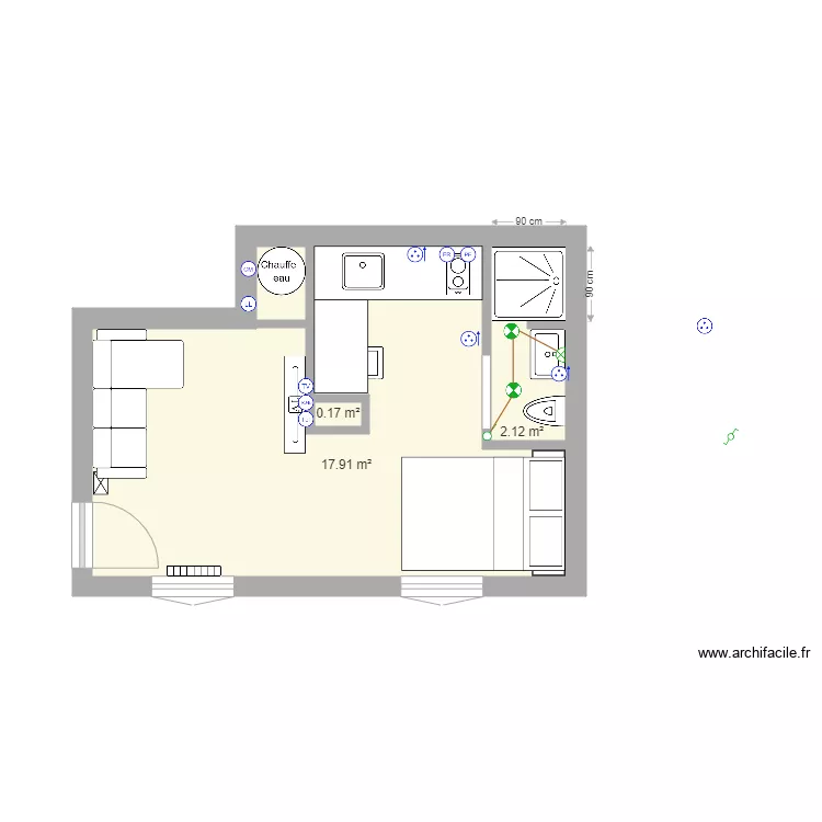 Studio. Plan de 