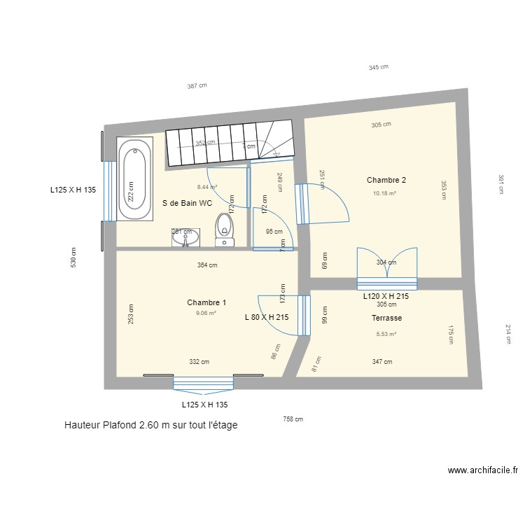 4 AV DE GIGNAC PROJET ETAGE. Plan de 0 pièce et 0 m2