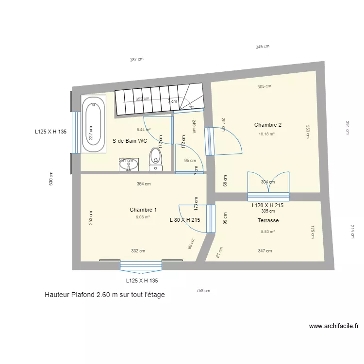 4 AV DE GIGNAC PROJET ETAGE. Plan de 