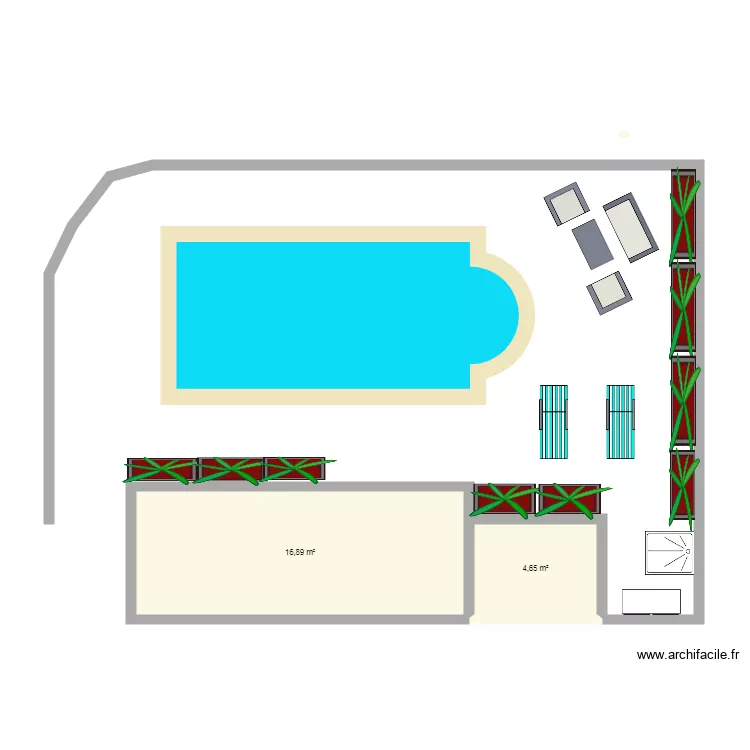 piscine. Plan de 