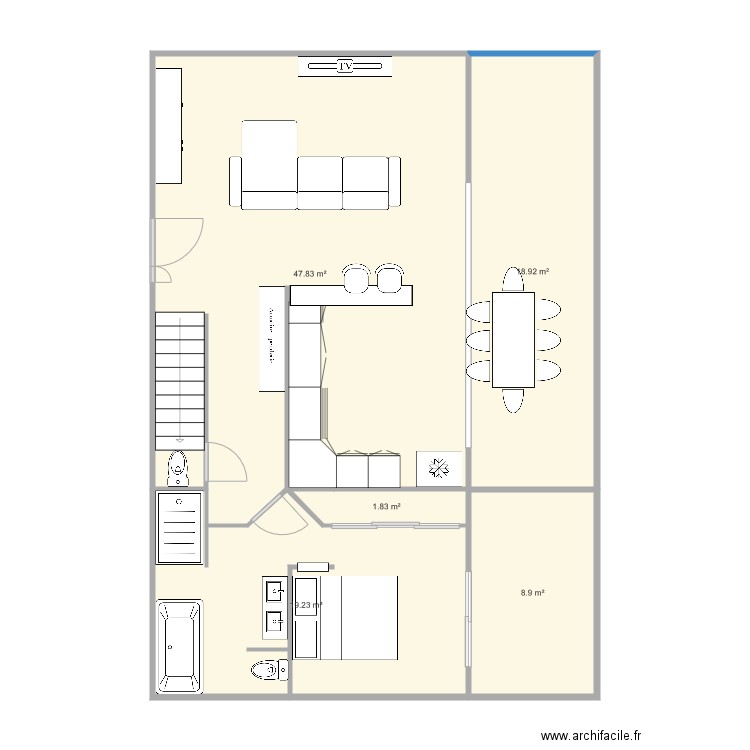plan amenagement rdc et etage 160m2 avec veranda rectractable. Plan de 0 pièce et 0 m2