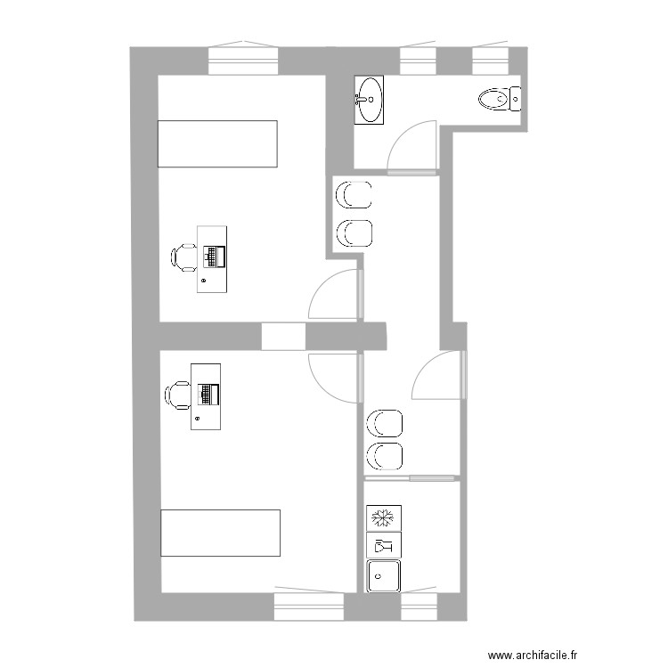 Patay 2 cabinets. Plan de 0 pièce et 0 m2