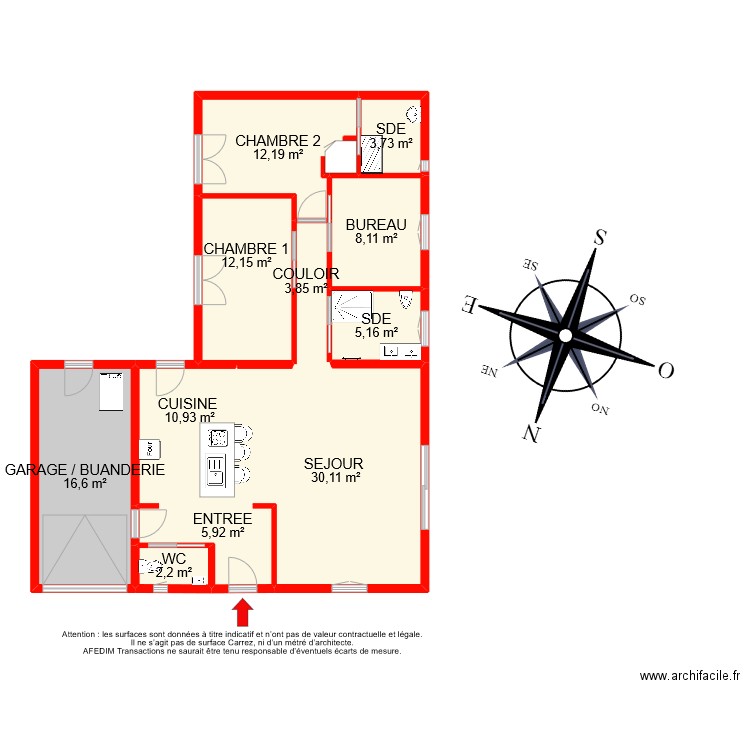 BI 11295. Plan de 11 pièces et 111 m2