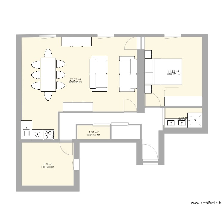 Plan appartement commerce V1. Plan de 0 pièce et 0 m2