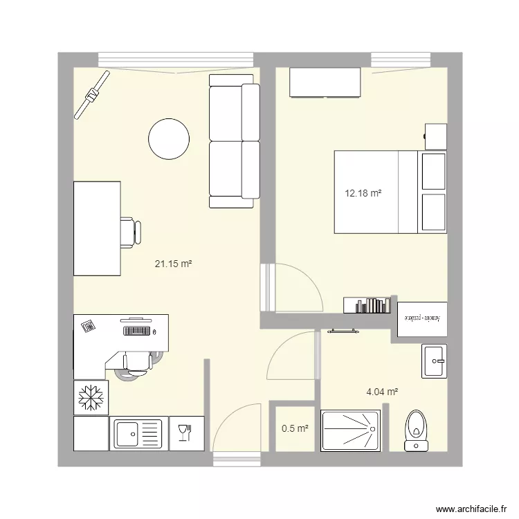 Appart Th&eacute;o. Plan de 