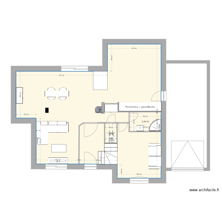 rdc futur cuisine et sall 2m. Plan de 0 pièce et 0 m2