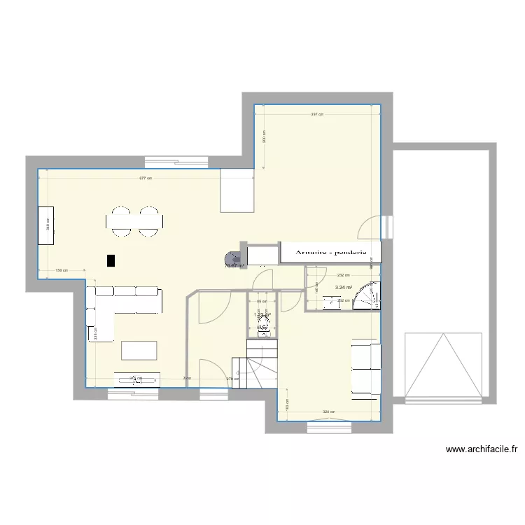 rdc futur cuisine et sall 2m. Plan de 
