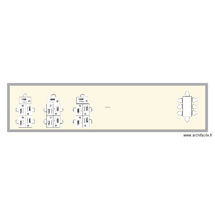 Projet . Plan de 1 pièce et 123 m2