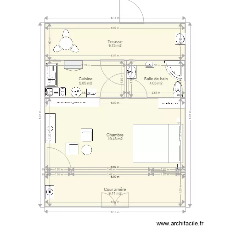 Studio Americain. Plan de 
