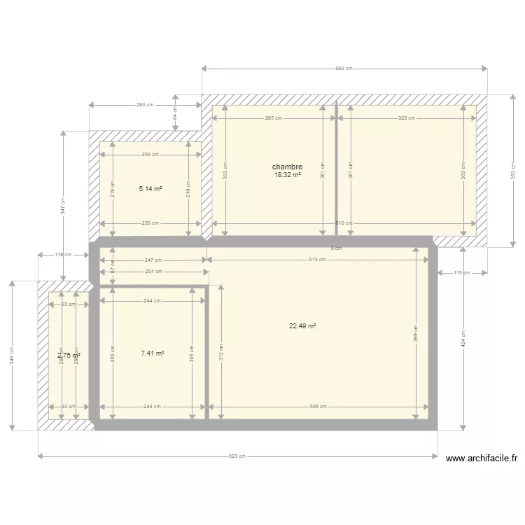 projet de changement de destination et agrandissement. Plan de 