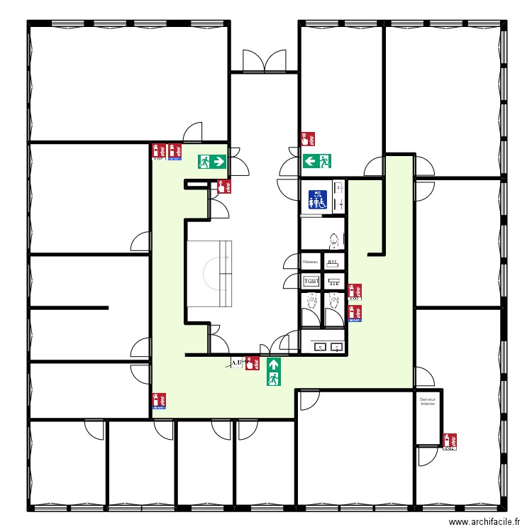 Griffon evac 1. Plan de 26 pièces et 387 m2