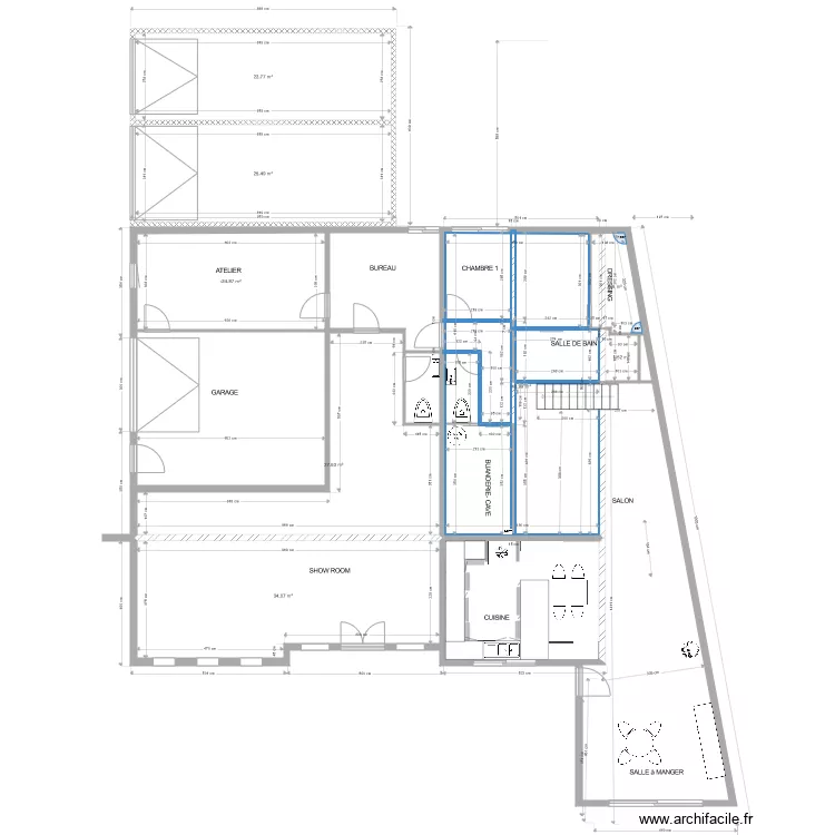maison La Chapelle Chauss&eacute;e 1 bis mur porteur. Plan de 