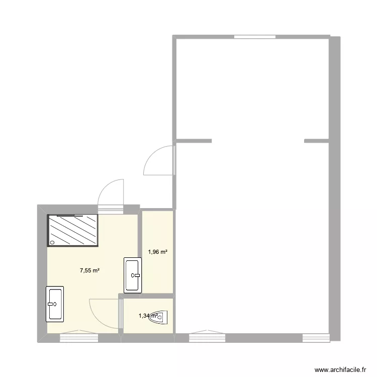 SDB 2eme etage VERSION SIMPLE clara. Plan de 