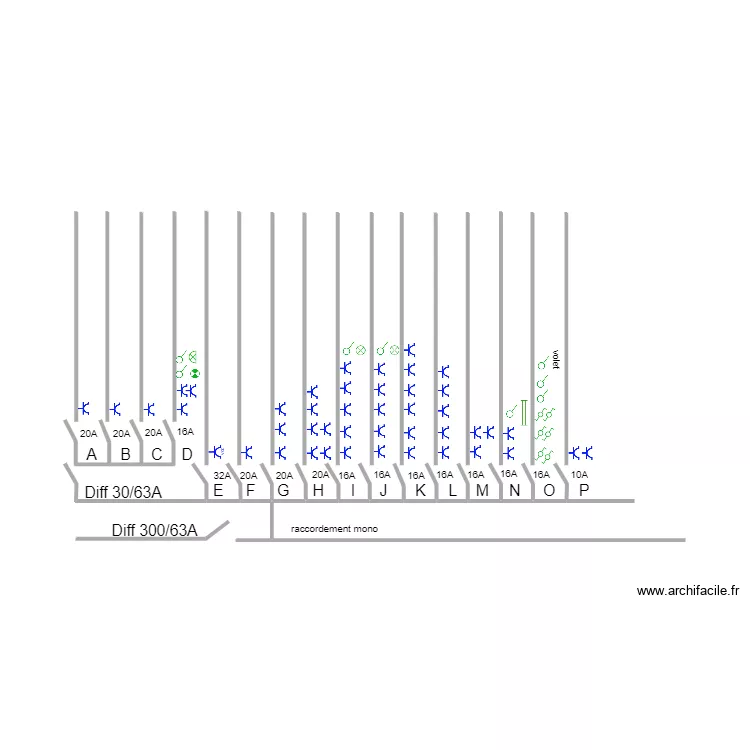 sch&eacute;ma unifilaire Noel . Plan de 