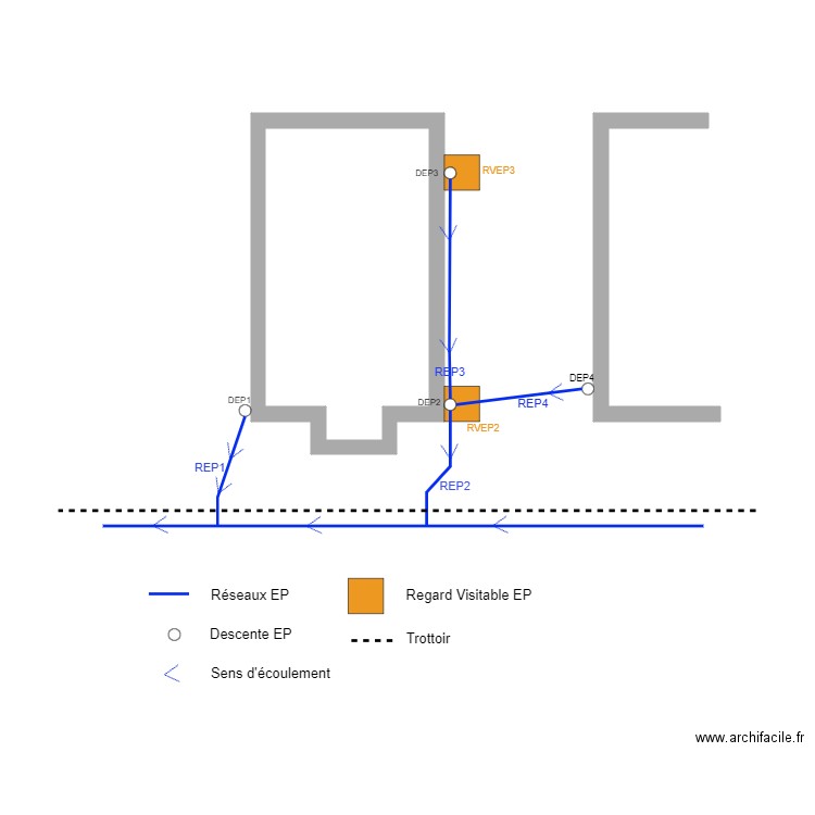 Talmay maison PETIT. Plan de 1 pièce et 14 m2