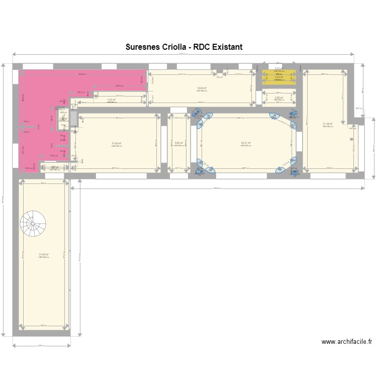 20200302 SRA Criolla RDC Existant. Plan de 0 pièce et 0 m2