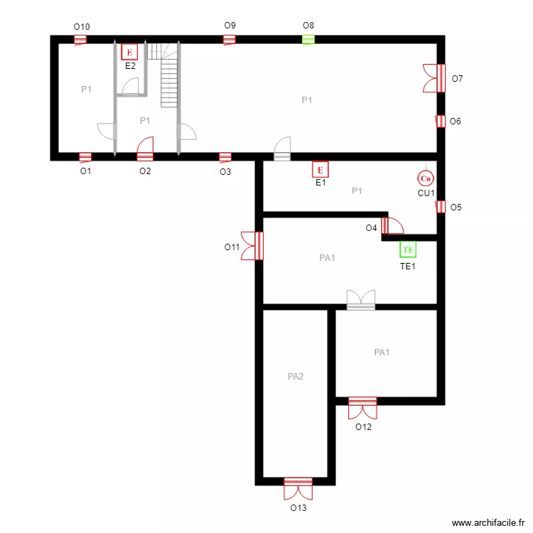 ABC0010logement. Plan de 