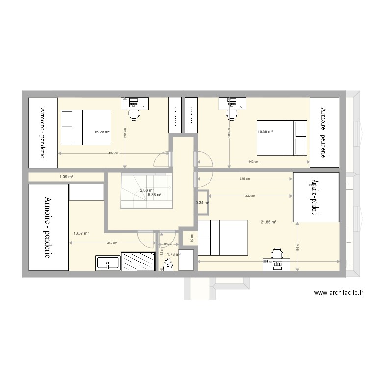 Etienne Richerand avec mobilier. Plan de 0 pièce et 0 m2