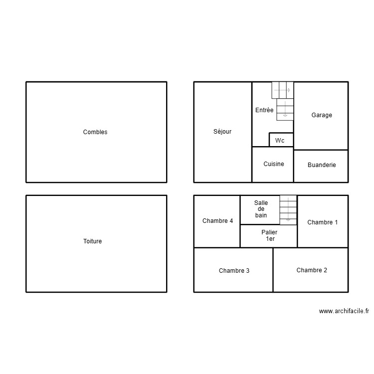 SAINT EVARZEC CARIOU. Plan de 14 pièces et 86 m2