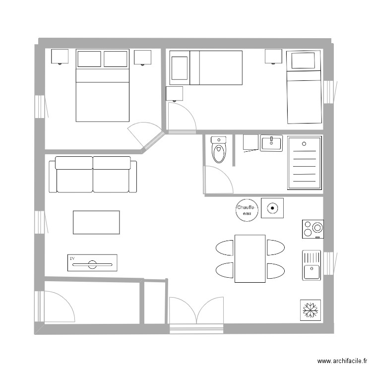 Maison 50m2. Plan de 0 pièce et 0 m2