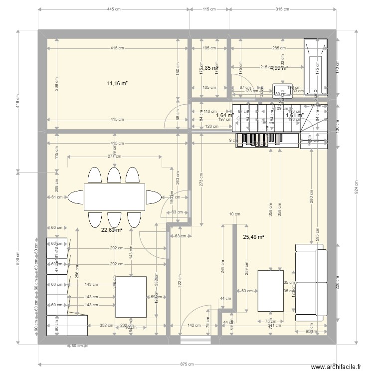 Maison rdc 1. Plan de 0 pièce et 0 m2