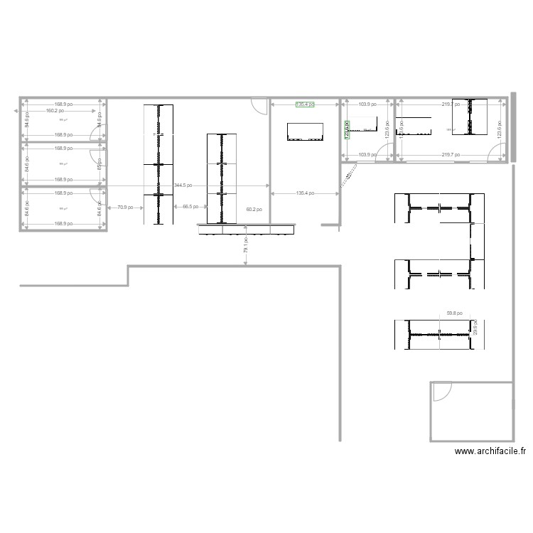 Boscus reamenagement bureau. Plan de 0 pièce et 0 m2