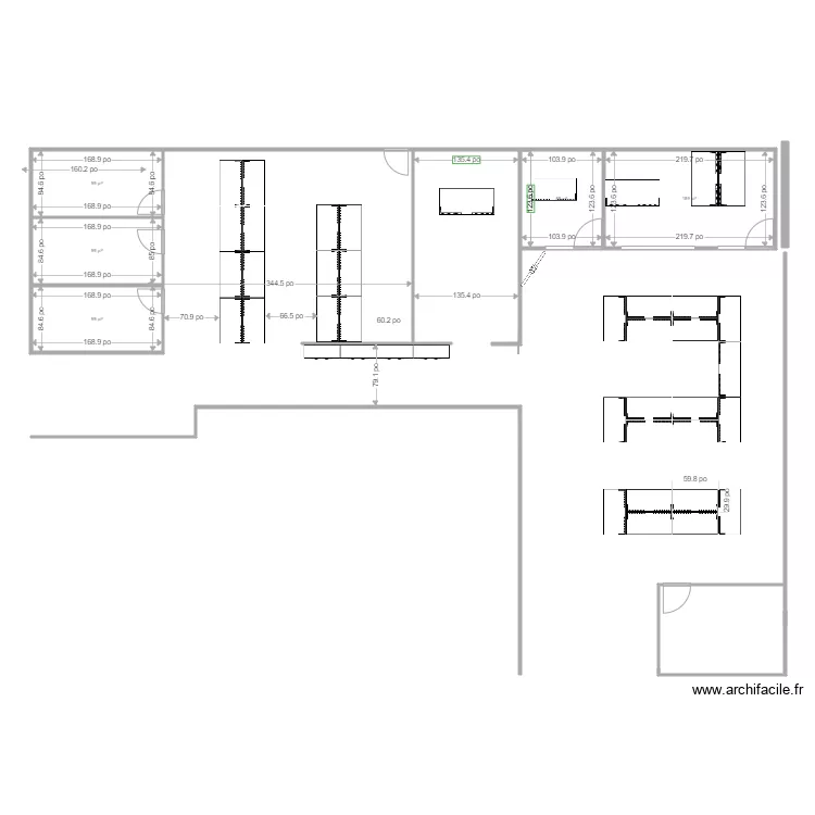 Boscus reamenagement bureau. Plan de 
